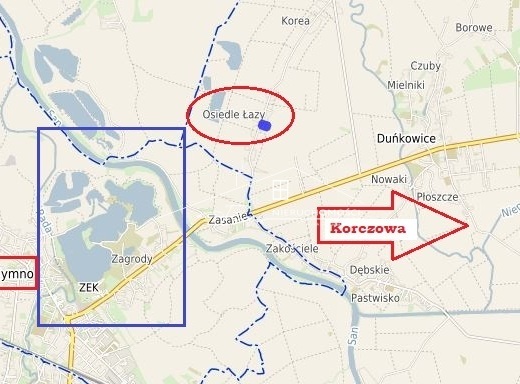 Lokalizacja przy asfaltowej drodze gminnej – łatwy dojazd dla klientów i tirów.