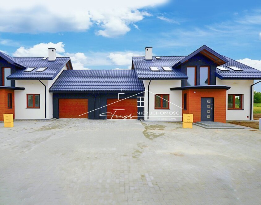 Nowoczesne domy w zabudowie bliźniaczej na sprzedaż  Mokra, 164m, 2-stanowiskowy garaż