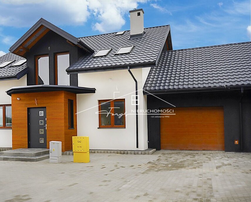 Nowoczesne domy w zabudowie bliźniaczej na sprzedaż  Mokra, 164m, 2-stanowiskowy garaż