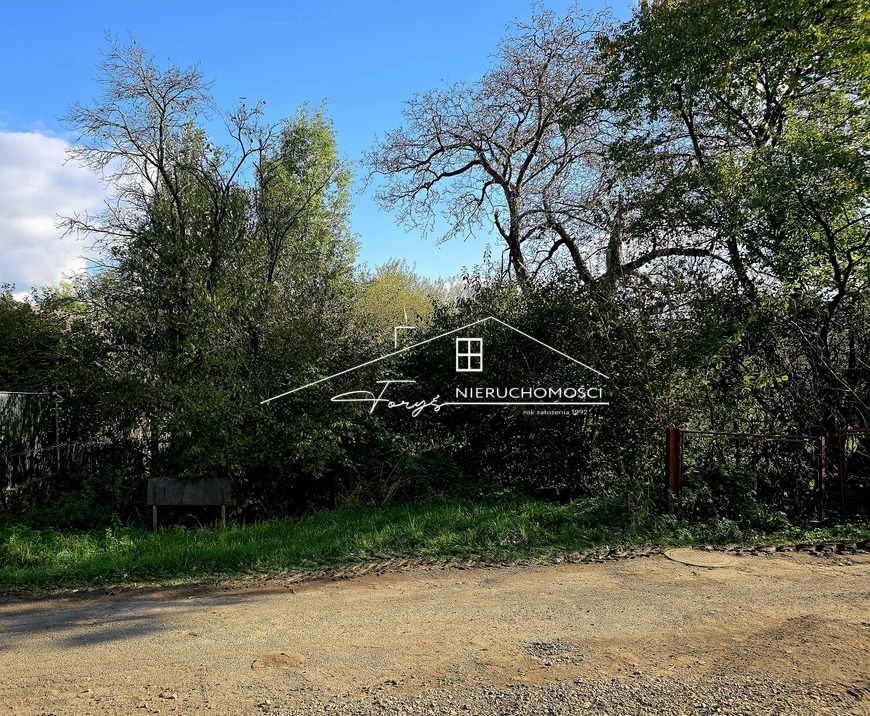 Zielone otoczenie, lekko pochyły teren i potencjał aranżacyjny działki.