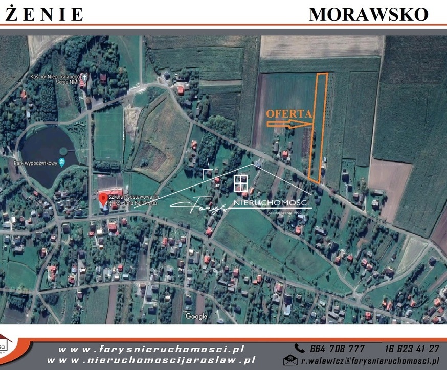 Działka 58 arów w Morawsku  widokowa, z mediami, idealna pod dom lub siedlisko