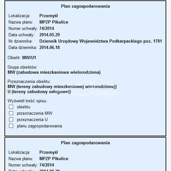 MPZP: zabudowa mieszkaniowa wielorodzinna MW oraz zabudowa usługowa U.