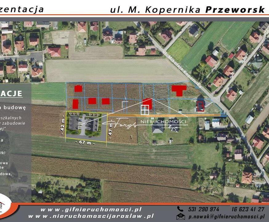 Działka 30 arów z pozwoleniem na budowę 6 domów szeregowych  Przeworsk, ul. Kopernika