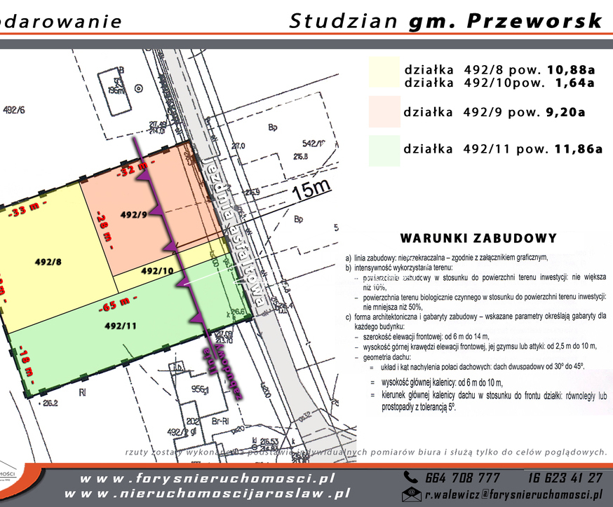 Działka budowlana 10,88ar z WZ w Studzianie  spokojna okolica, piękny widok, dobra komunikacja