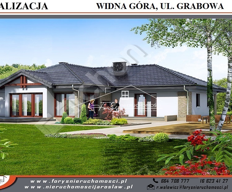 Widokowa działka 21,38 a z rozpoczętą budową domu  Widna Góra, ul. Grabowa