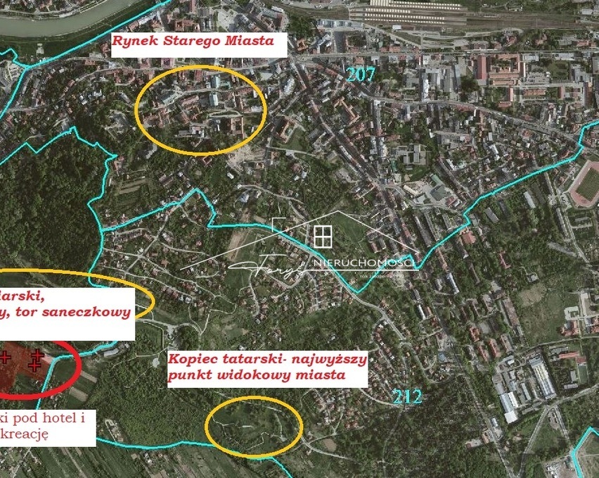 Działki inwestycyjne z MPZP w Przemyślu przy ul. Pasteura  2,43 ha z widokiem na miasto i Bieszczady