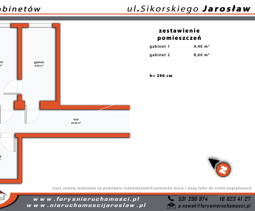 Jarosław  Gotowe gabinety medyczne do wynajęcia  ul. Sikorskiego