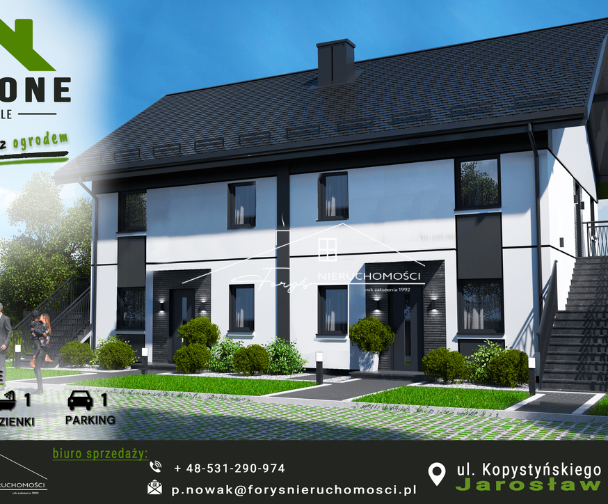 Nowoczesne mieszkanie z ogródkiem w kameralnym osiedlu w Jarosławiu  67,92m, bez prowizji