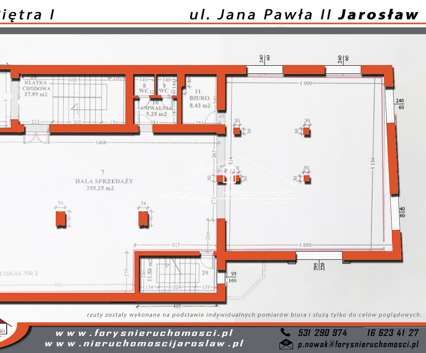 Jarosław, Jana Pawła II  Lokal handlowo-usługowy 268,93 m do wynajęcia Globus, 1 piętro
