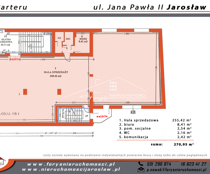 Jarosław, Jana Pawła II  Lokal 270 m na parterze, centrum miasta, GLOBUS