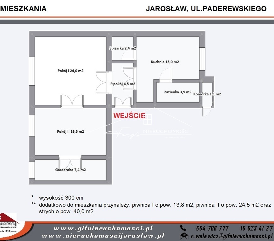 Przytulne mieszkanie 74,8m z piwnicami i strychem na sprzedaż  Przemyśl, ul. Paderewskiego