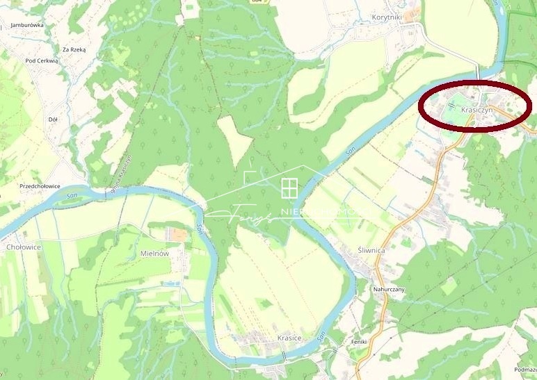 Obiekt rekreacyjno-usługowy nad Sanem  Kupna, 0,98 ha, cena obniżona