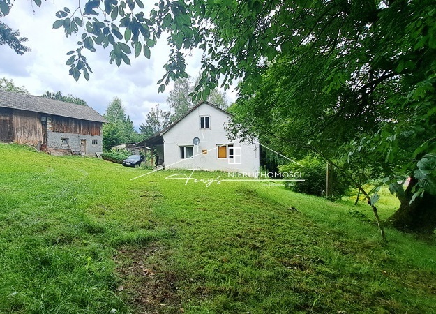 Dom murowany 88 m2 z budynkiem gospodarczym 104 m2 na działce 0,42 ha.