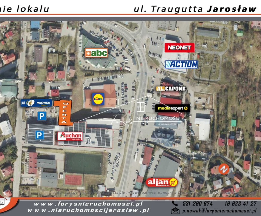Powierzchnia usługowa do wynajęcia  300 lub 600m w atrakcyjnej lokalizacji, Jarosław, ul. Traugutta