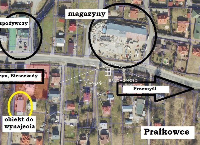 Lokal użytkowy 148m na wynajem  Prałkowce, przy trasie PrzemyślBieszczady